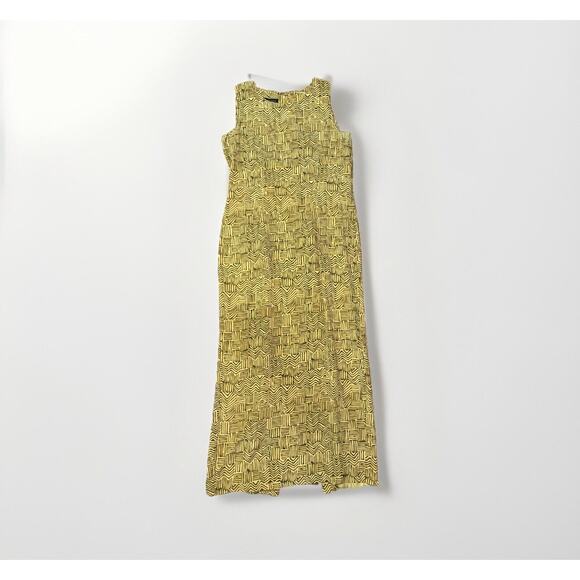 Women’s Vintage Spencer Jeremy Silk Lined MIDI Sleeveless Dress Size 8 Tan - Picture 2 of 6